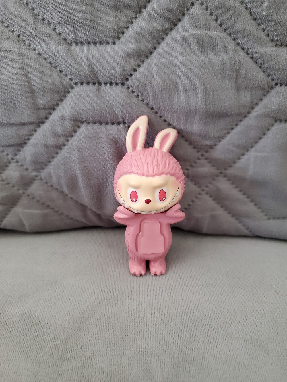 POP MART Labubu Pink Vinyl Mini Figure Monsters Series Lip Balm Holder Desk Toy